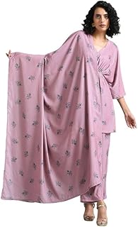 Women's Printed Velvet Shawl | Casual Party (Light Mauve, Freesize)