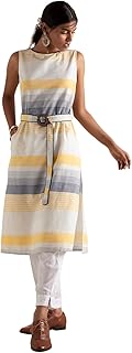 Women's Cotton Regular Fit Striped Dress Shirt Kurta