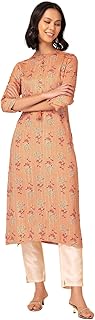 Women's Rayon Regular Fit Floral Print Kurta