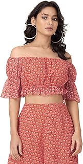 Women's Polyester Chiffon Floral Short Sleeve Regular Fit Blouse Pack of 1