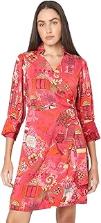 Women's Polyester Fit and Flare Above The Knee Dress