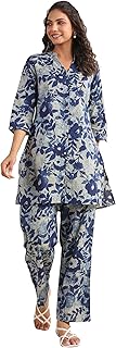 Women's Pure Cotton Floral Printed Straight Co-ord Set