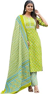 Women's Rayon Floral Printed Straight Kurta with Pant & Dupatta Set