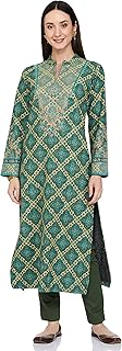 Women Acrylic Regular Fit Straight Printed Kurta